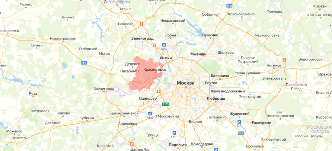 Где красногорск в московской области на карте